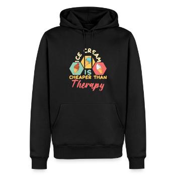 Ice Cream Cheaper Therapy Eiscreme Eis - Männer Premium Bio Hoodie - Schwarz - Vorne - Nico (187cm)