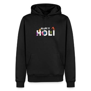 Happy Holi Farben Festival Gulal Phagwah - Männer Premium Bio Hoodie - Schwarz - Vorne - Nico (187cm)