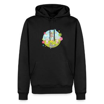 Pâques Fun Lapin de Pâques Enfants de Pâques - Sweat à capuche Premium bio Homme - noir - Devant - Nico (187cm)