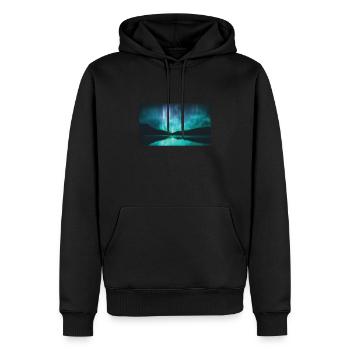 Aurores boréales Aurores boréales - Sweat à capuche Premium bio Homme - noir - Devant - Nico (187cm)