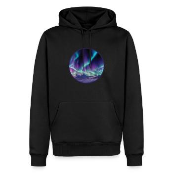 Aurores boréales Aurores boréales - Sweat à capuche Premium bio Homme - noir - Devant - Nico (187cm)