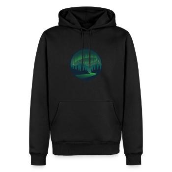 Aurores boréales Aurores boréales - Sweat à capuche Premium bio Homme - noir - Devant - Nico (187cm)