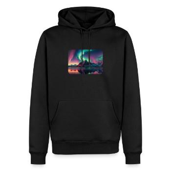 Aurora Borealis Polarlicht Nordlichter - Männer Premium Bio Hoodie - Schwarz - Vorne - Nico (187cm)