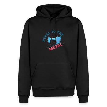 Pétale à la couturière en métal Couturière - Sweat à capuche Premium bio Homme - noir - Devant - Nico (187cm)
