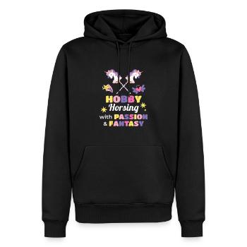 Passion & Fantasy Hobby Horsing - Männer Premium Bio Hoodie - Schwarz - Vorne - Nico (187cm)