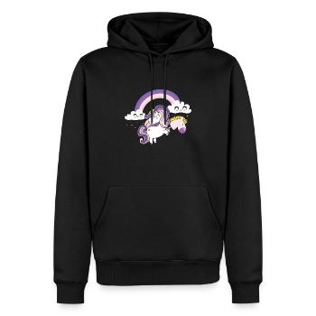 Einhorn Steckenpferd Hobbyhorsing - Männer Premium Bio Hoodie - Schwarz - Vorne - Nico (187cm)