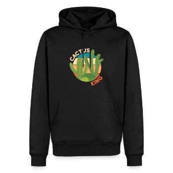 Kaktus King Kakteen Pflanze - Männer Premium Bio Hoodie - Schwarz - Vorne - Nico (187cm)