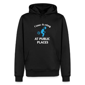 I Love Farting At Public Places Furz - Männer Premium Bio Hoodie - Schwarz - Vorne - Nico (187cm)