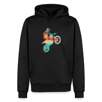 Motocross Moto Biker Bike - Sweat à capuche Premium bio Homme - noir - Devant - Nico (187cm)