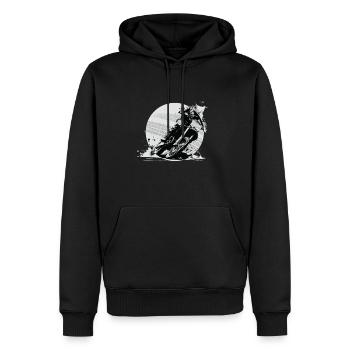 Motocross Motocycliste Biker Bike - Sweat à capuche Premium bio Homme - noir - Devant - Nico (187cm)