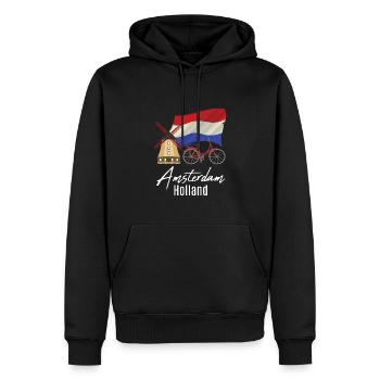 Nehterlands flag windmill Netherlands - Men’s Premium Organic Hoodie - black - Front - Nico (187cm)
