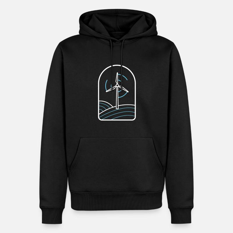 Énergie éolienne Éolienne Énergie éolienne Énergie éolienne - Sweat à capuche Premium bio Homme - noir