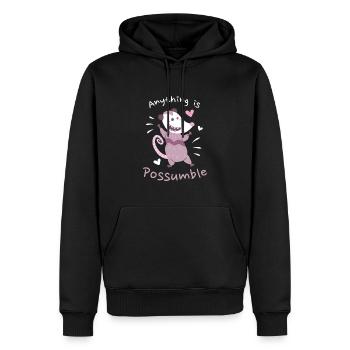 Anything Is Possumble Opossum - Männer Premium Bio Hoodie - Schwarz - Vorne - Nico (187cm)