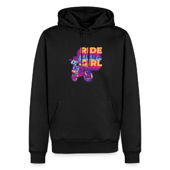 Ride Like A Girl Motocross Motorrad Biker - Männer Premium Bio Hoodie - Schwarz - Vorne - Nico (187cm)