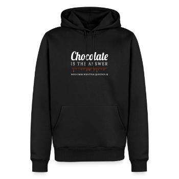 Chocolate Is The Answer Schokolade - Männer Premium Bio Hoodie - Schwarz - Vorne - Nico (187cm)