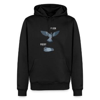 PigeON PigeOFF Taube Tauben Lustig - Männer Premium Bio Hoodie - Schwarz - Vorne - Nico (187cm)