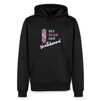 Oui les filles peuvent skateboard skater - Sweat à capuche Premium bio Homme - noir - Devant - Nico (187cm)