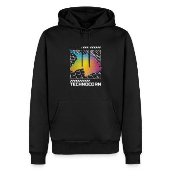 EDM Technocorn Unicorn Festival Music - Men’s Premium Organic Hoodie - black - Front - Nico (187cm)