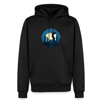 Parkour Stadt - Männer Premium Bio Hoodie - Schwarz - Vorne - Nico (187cm)