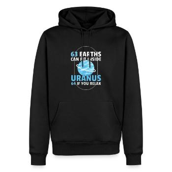 63 La Terre peut s’adapter à l’espace de la planète Uranus - Sweat à capuche Premium bio Homme - noir - Devant - Nico (187cm)
