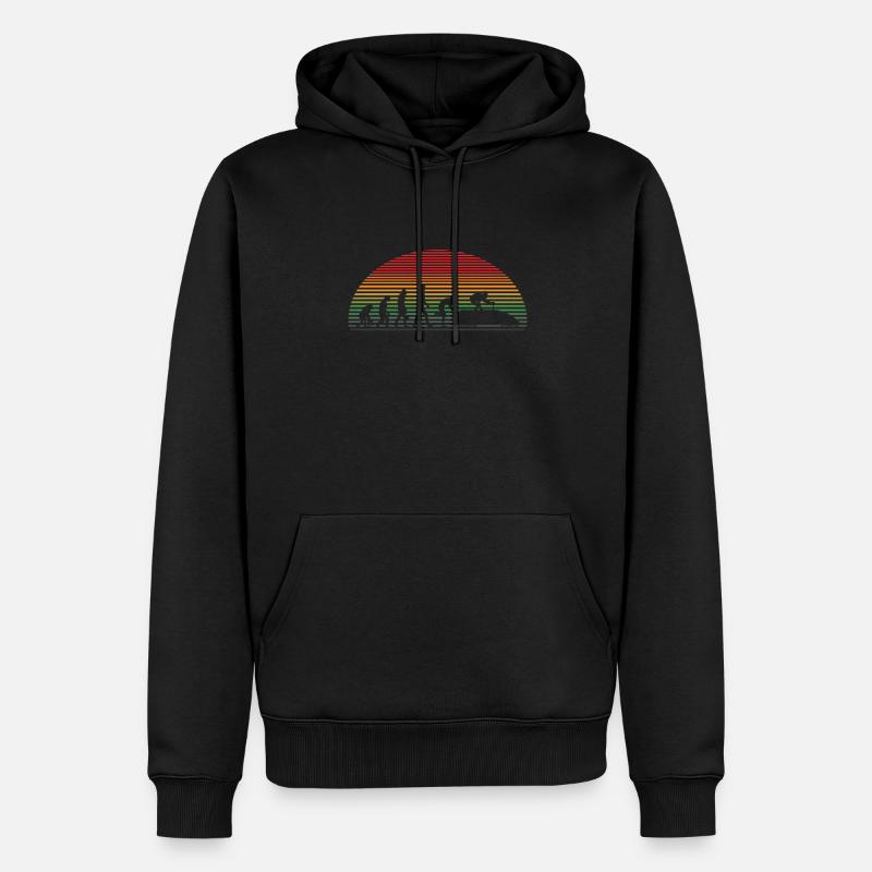 Bobfahren Retro Bob Eischlitten - Männer Premium Bio Hoodie - Schwarz
