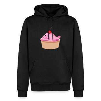 Blob Cupcake Blobfish Fisch Meer - Männer Premium Bio Hoodie - Schwarz - Vorne - Nico (187cm)