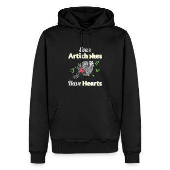 Artichokes Have Hearts Artischocke Vegan - Männer Premium Bio Hoodie - Schwarz - Vorne - Nico (187cm)