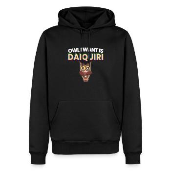 Owl I Want est Daiquiri cocktail alcool - Sweat à capuche Premium bio Homme - noir - Devant - Nico (187cm)