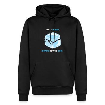 Glaçons J’étais Eau Boisson glacée d’été - Sweat à capuche Premium bio Homme - noir - Devant - Nico (187cm)