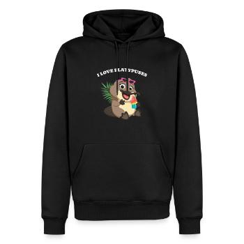Ornithorynque J’aime Platypus Kids - Sweat à capuche Premium bio Homme - noir - Devant - Nico (187cm)