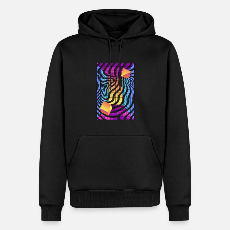 80´s Synthwave Synthesizer Musik Retro - Männer Premium Bio Hoodie - Schwarz