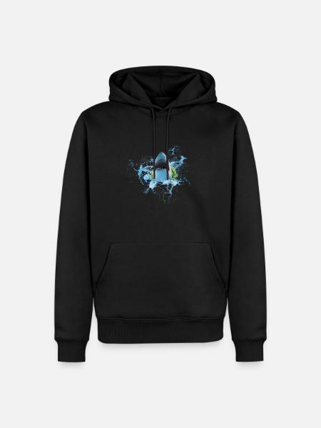 Requin Poisson - Sweat à capuche Premium bio Homme - noir