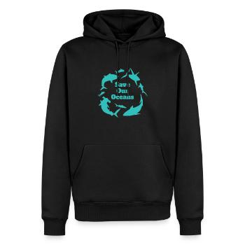 Save Our Oceans Haifisch Hai Fisch - Männer Premium Bio Hoodie - Schwarz - Vorne - Nico (187cm)