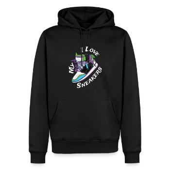 I Love My Sneaker Sneaker Turnschuhe - Männer Premium Bio Hoodie - Schwarz - Vorne - Nico (187cm)