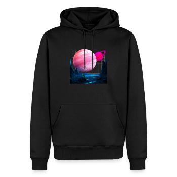 Astronaute EDM du Planeten Techno Festival - Sweat à capuche Premium bio Homme - noir - Devant - Nico (187cm)
