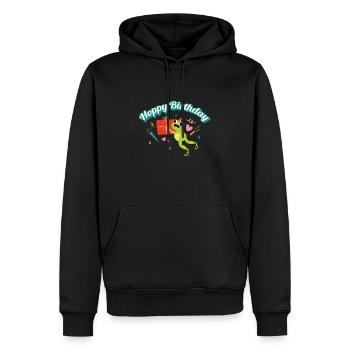 Hoppy Birthday Frosch Frösche Kinder - Männer Premium Bio Hoodie - Schwarz - Vorne - Nico (187cm)