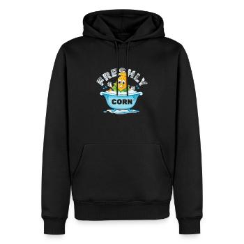 Maïs frais Mais - Sweat à capuche Premium bio Homme - noir - Devant - Nico (187cm)