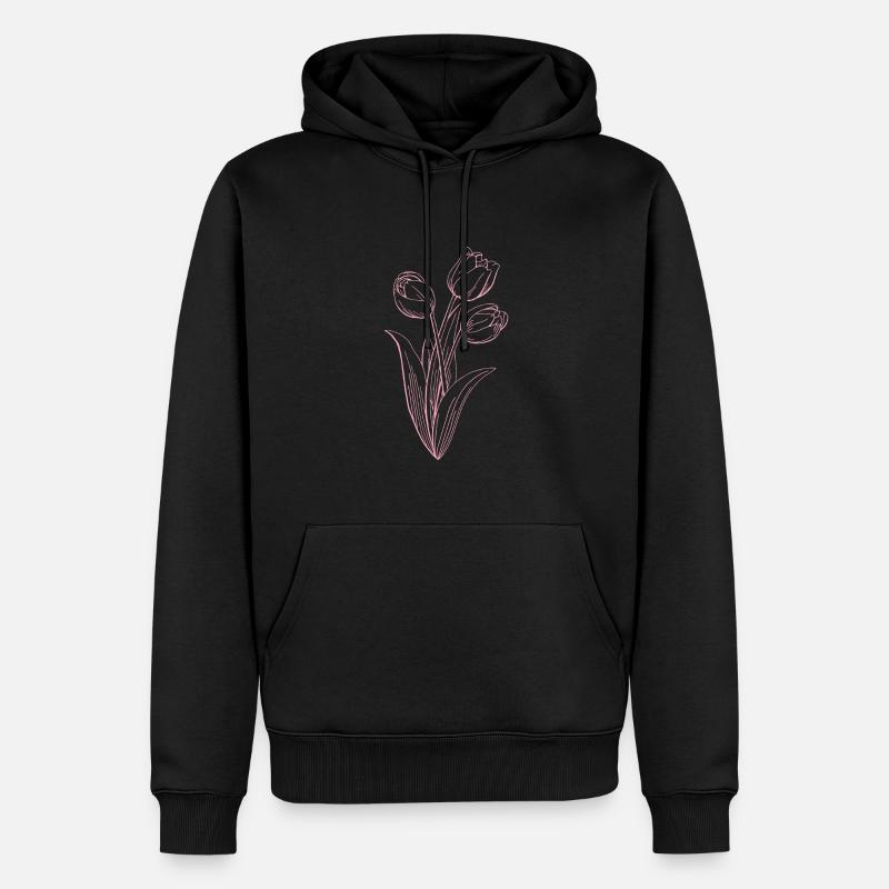 Tulipes Fleuriste Fleurs Tulipe - Sweat à capuche Premium bio Homme - noir