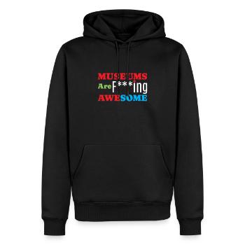 Les musées sont géniaux - Sweat à capuche Premium bio Homme - noir - Devant - Nico (187cm)