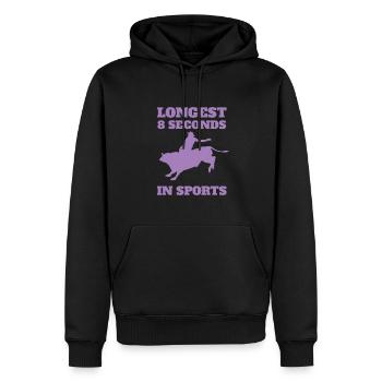 Longest 8 Seconds Bullenreiten - Männer Premium Bio Hoodie - Schwarz - Vorne - Nico (187cm)