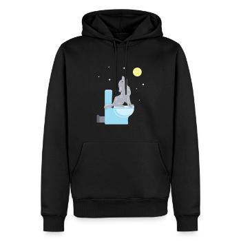 Wolf WC Toilette Heulen Wildnis Wildtier - Männer Premium Bio Hoodie - Schwarz - Vorne - Nico (187cm)