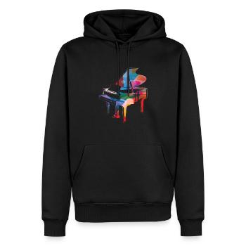 Buntes Piano Klavier Noten - Männer Premium Bio Hoodie - Schwarz - Vorne - Nico (187cm)