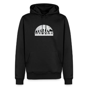 Piano Mond Klavier Noten - Männer Premium Bio Hoodie - Schwarz - Vorne - Nico (187cm)