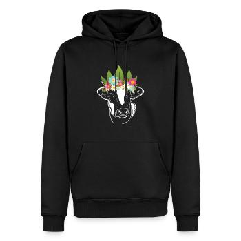 Blumen Kuh Kühe Bauer - Männer Premium Bio Hoodie - Schwarz - Vorne - Nico (187cm)