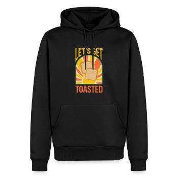 Prenons le pain grillé Petit-déjeuner grillé - Sweat à capuche Premium bio Homme - noir - Devant - Nico (187cm)