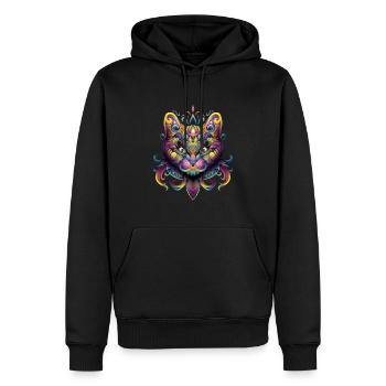Kunstwerk Katze Festival EDM Kunst - Männer Premium Bio Hoodie - Schwarz - Vorne - Nico (187cm)