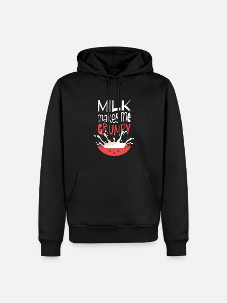 Milk Makes Me Grumpy Milch Lustig Funny - Männer Premium Bio Hoodie - Schwarz