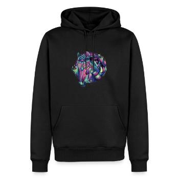 Kunstwerk Pferd Festival EDM Kunst - Männer Premium Bio Hoodie - Schwarz - Vorne - Nico (187cm)