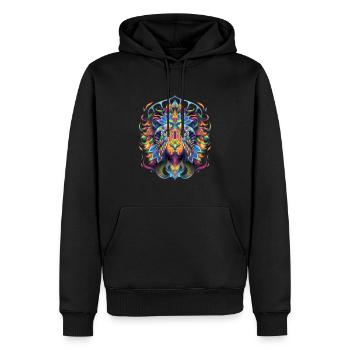 Kunstwerk Löwe Festival EDM Kunst - Männer Premium Bio Hoodie - Schwarz - Vorne - Nico (187cm)