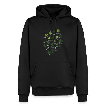 Blätter Sorten Bäume Wald Natur Pflanze - Männer Premium Bio Hoodie - Schwarz - Vorne - Nico (187cm)